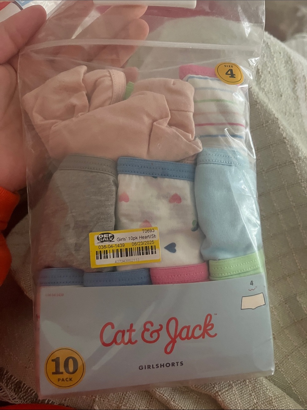 Cat & Jack Girls 10-Pack Shorts in Pink, Light Blue, Gray, White size 4